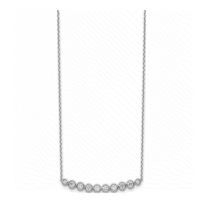 Sterling Silver CZ Bar Necklace – view 3