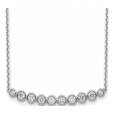 Sterling Silver CZ Bar Necklace
