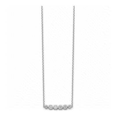 Sterling Silver CZ Bar Necklace – view 3