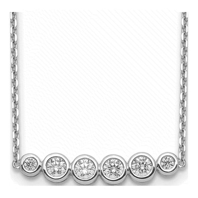 Sterling Silver CZ Bar Necklace