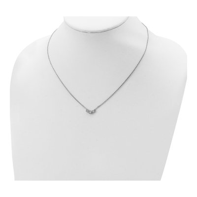 Sterling Silver 3-Stone CZ Necklace, 16 in + Extender – view 5