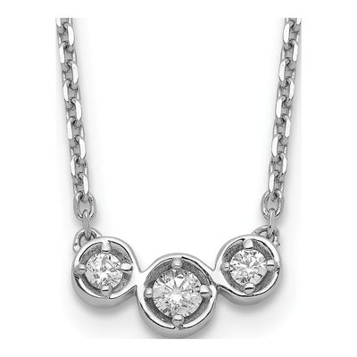 Sterling Silver CZ 3-Stone Necklace