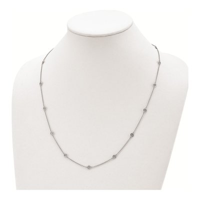 Sterling Silver CZ Station Necklace – view 4