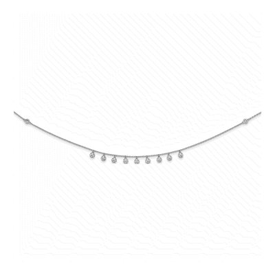 Sterling Silver CZ Star Station Necklace – view 3