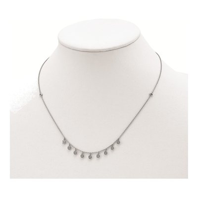 Sterling Silver CZ Star Station Necklace – view 4