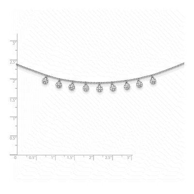 Sterling Silver CZ Star Station Necklace – view 5