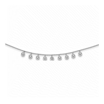 Sterling Silver CZ Station Necklace