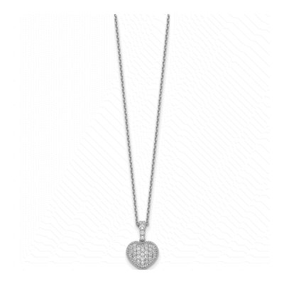 Sterling Silver CZ Heart Pendant Necklace – view 3