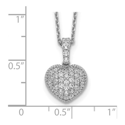 Sterling Silver CZ Heart Pendant Necklace – view 4