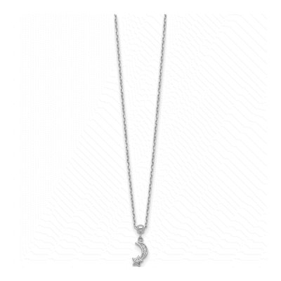 Sterling Silver CZ Moon Star Pendant Necklace – view 3