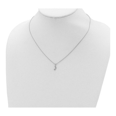 Sterling Silver CZ Moon Star Pendant Necklace – view 5