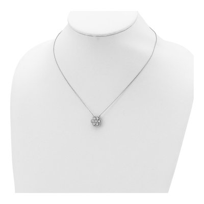 Sterling Silver CZ Flower Necklace – view 5
