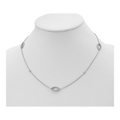 Sterling Silver CZ Station Necklace – view 3