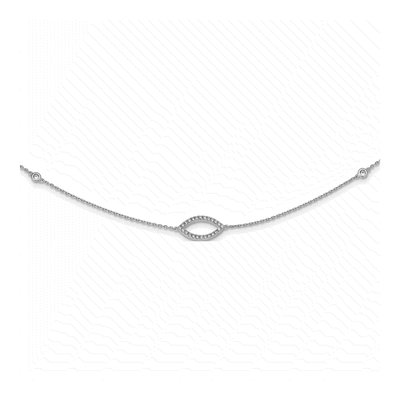 Sterling Silver CZ Station Necklace