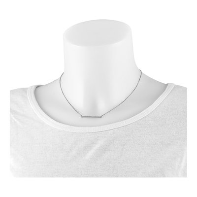 Sterling Silver CZ Bar Choker Necklace – view 7