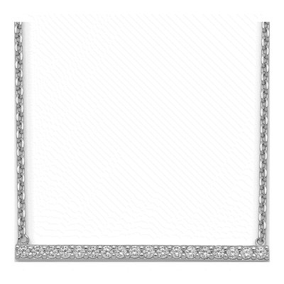 Sterling Silver CZ Bar Choker Necklace
