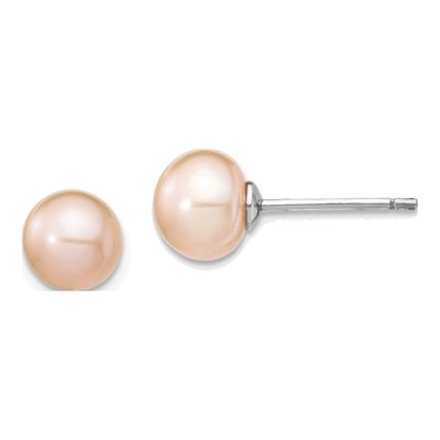 Sterling Silver Pink Pearl Necklace & Earring Set – view 3
