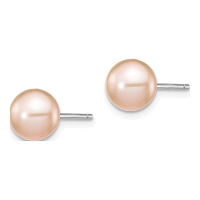 Sterling Silver Pink Pearl Necklace & Earring Set – view 4