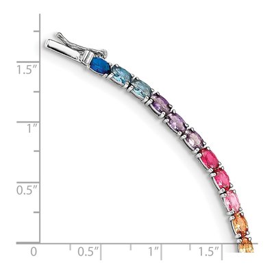 Sterling Silver CZ Multi-Color Tennis Bracelet – view 3