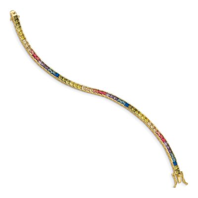 Gold-Plated Sterling Silver CZ Tennis Bracelet – view 2