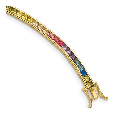 Gold-Plated Sterling Silver CZ Tennis Bracelet