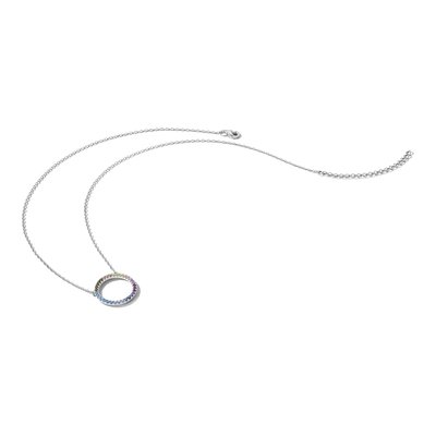 Sterling Silver CZ Multi-Cz Open Circle Pendant Necklace – view 6