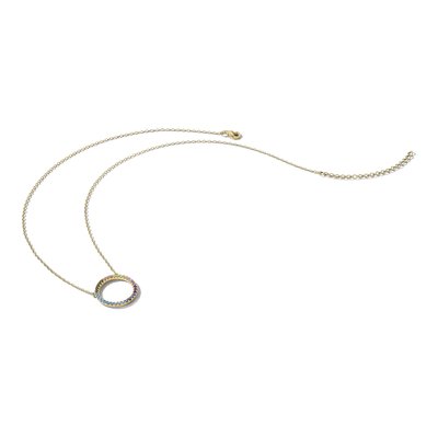 Gold-Plated Sterling Silver CZ Open Circle Pendant Necklace – view 6