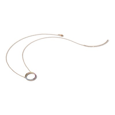 Rose Gold-Plated Sterling Silver CZ Open Circle Pendant Necklace – view 6