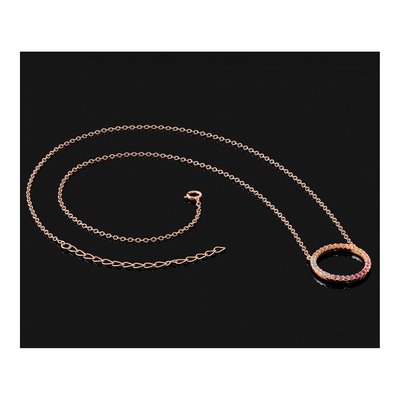 Rose Gold-Plated Sterling Silver CZ Open Circle Pendant Necklace – view 7