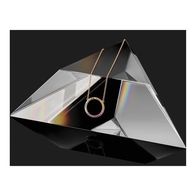 Rose Gold-Plated Sterling Silver CZ Open Circle Pendant Necklace – view 8