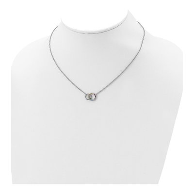 Sterling Silver CZ Multi-Color Circle Pendant Necklace – view 5