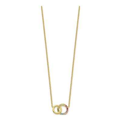 Gold-Plated Sterling Silver CZ Intertwined Circle Pendant Necklace – view 3