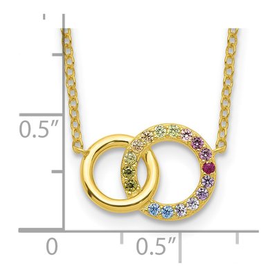 Gold-Plated Sterling Silver CZ Intertwined Circle Pendant Necklace – view 4