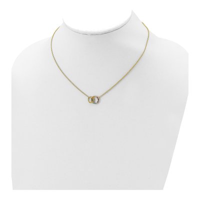 Gold-Plated Sterling Silver CZ Intertwined Circle Pendant Necklace – view 5
