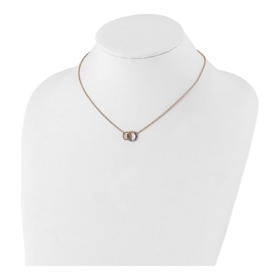 Rose Gold-Plated Sterling Silver CZ Circle Pendant Necklace – view 5