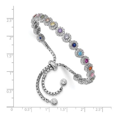 Sterling Silver CZ Bolo Bracelet – view 3