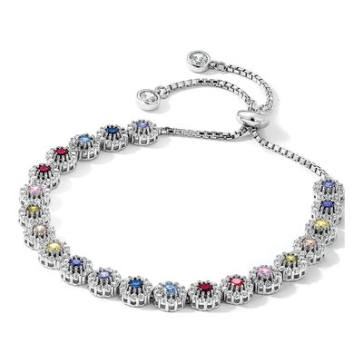 Sterling Silver CZ Bolo Bracelet – view 5