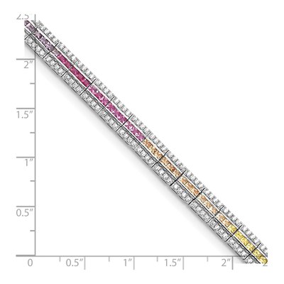 Sterling Silver CZ Channel Bracelet – view 3