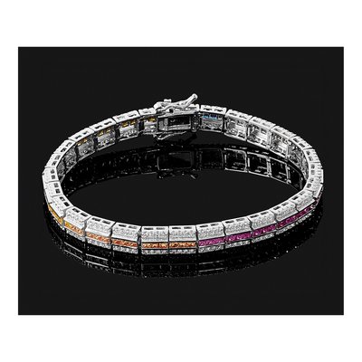 Sterling Silver CZ Channel Bracelet – view 4