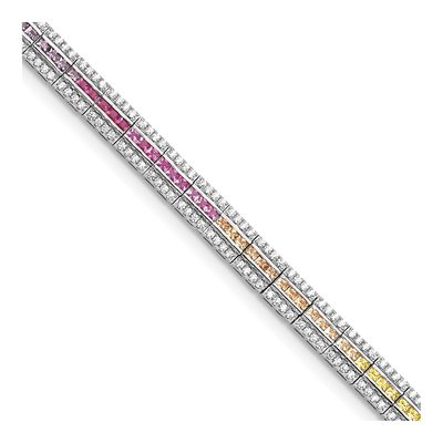 Sterling Silver CZ Channel Bracelet