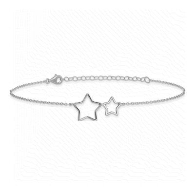 Sterling Silver Cut-Out Star Anklet – view 4
