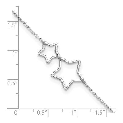 Sterling Silver Cut-Out Star Anklet – view 5