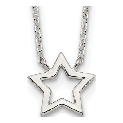 Sterling Silver Cut-Out Star Pendant Necklace