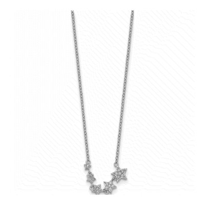 Sterling Silver CZ Graduating Stars Pendant Necklace – view 3