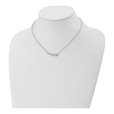 Sterling Silver CZ Graduating Stars Pendant Necklace – view 4
