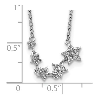 Sterling Silver CZ Graduating Stars Pendant Necklace – view 5