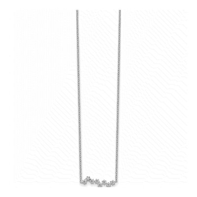 Sterling Silver CZ Star Necklace, 16in +2in Ext. – view 3