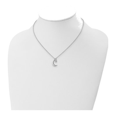 Sterling Silver CZ Star Moon Pendant Necklace – view 5