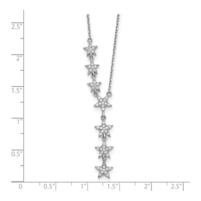 Sterling Silver CZ Stars Pendant Necklace – view 5