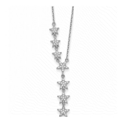 Sterling Silver CZ Stars Pendant Necklace